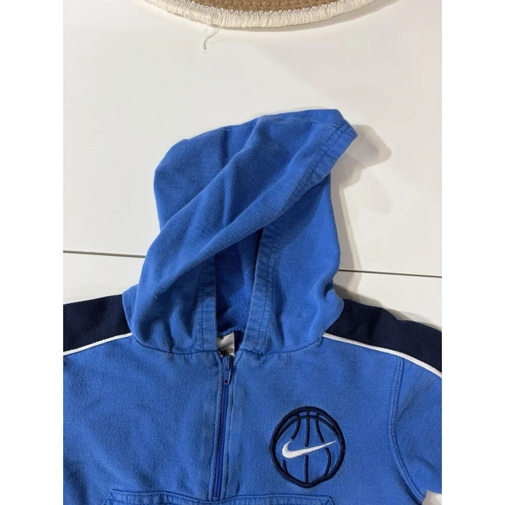 Vintage/y2k Nike Baby 12 Months Blue/Navy Colorblock 1/4 Zip Hoodie w/ Pockets